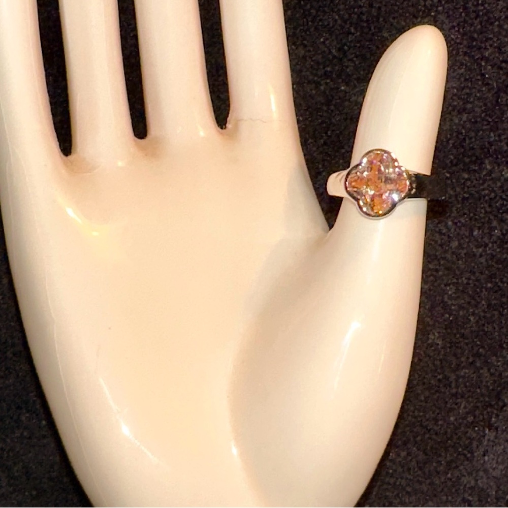 Elegant Silver Ring with Orange Gemstone